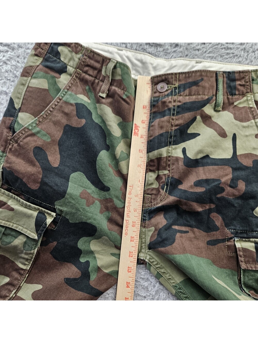 LEVI'S Camouflage Cargo Pants Men 34x32 (Fits 36x30) Cotton Stretch Army Hunting - Picture 7 of 12